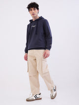 Men Trouser Beige Mid Rise