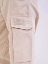 Men Trouser Beige Mid Rise