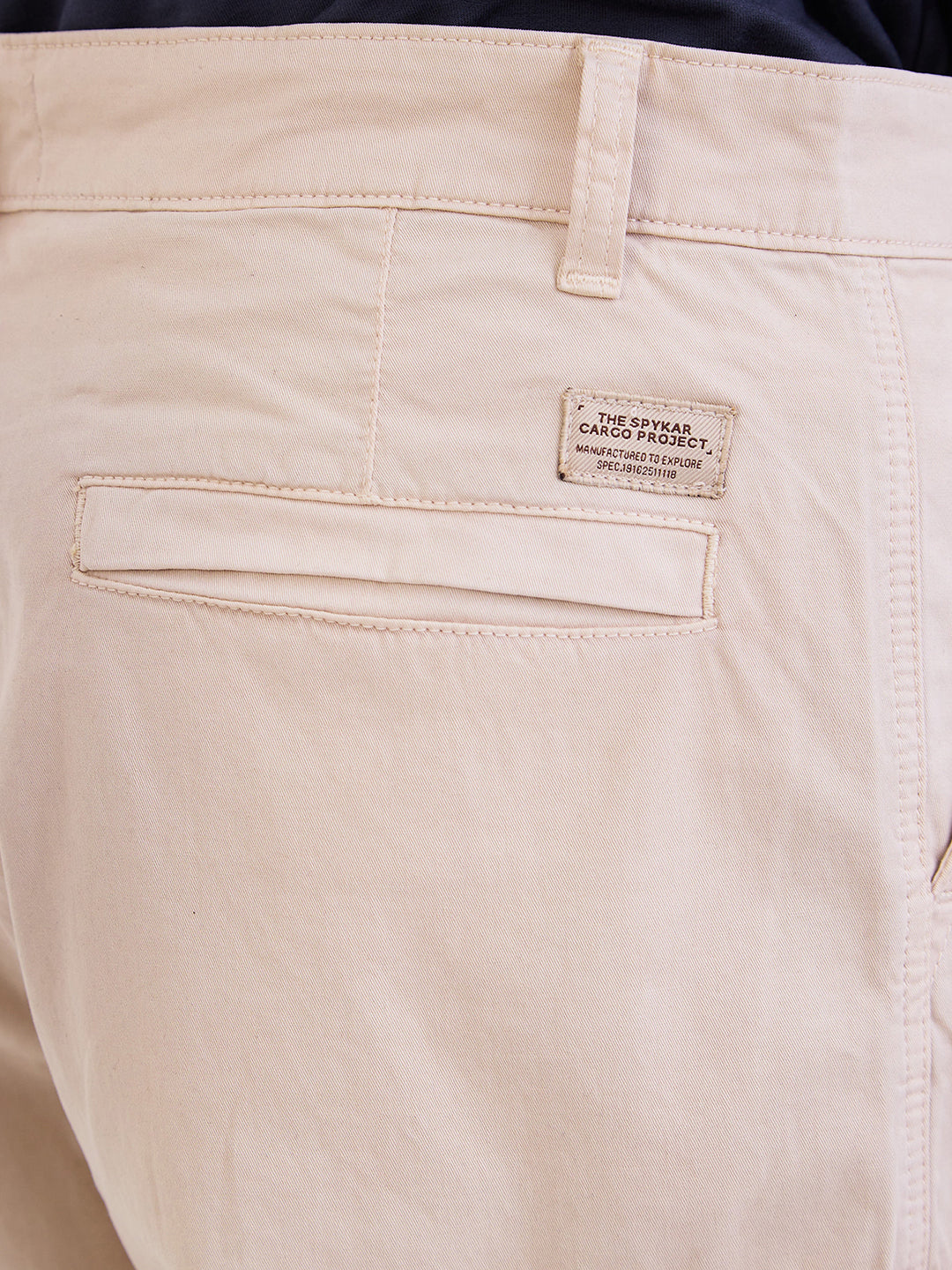 Spykar Light Fawn Mid Rise Casual Trouser For Men