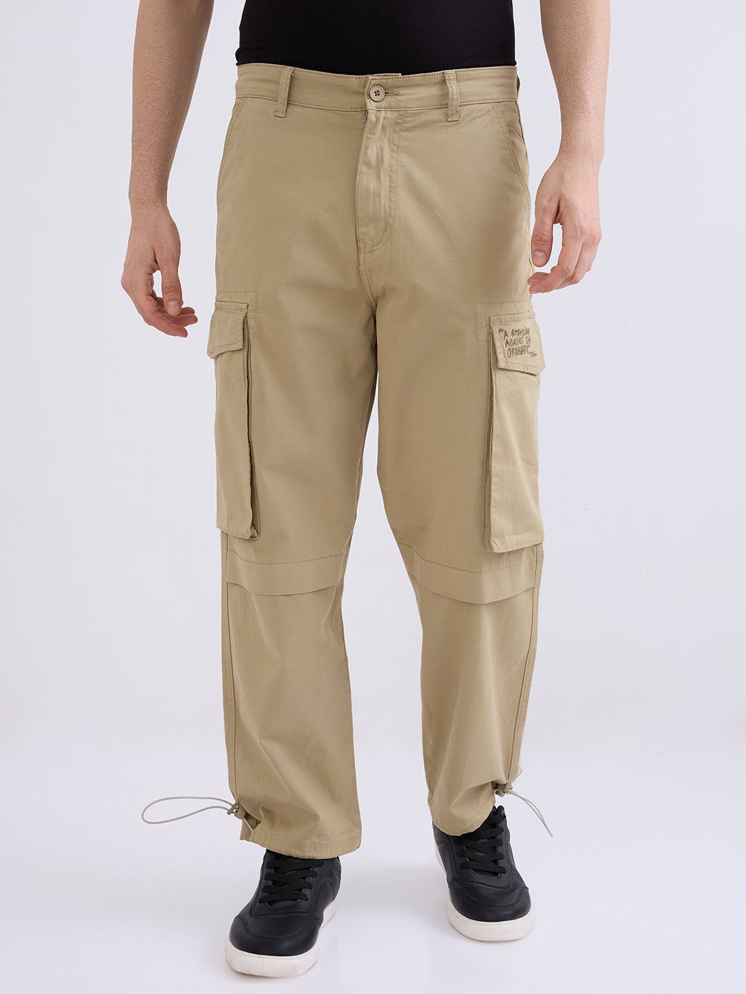 Men Trouser Green Mid Rise