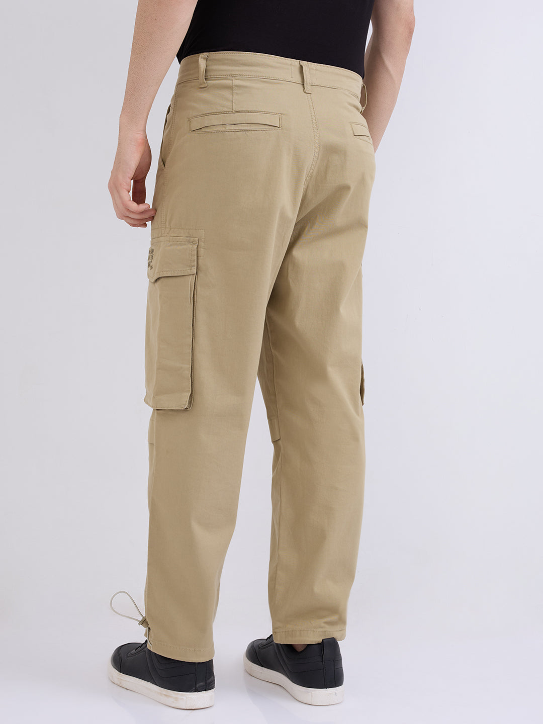 Spykar Lint Green Mid Rise Casual Trouser For Men