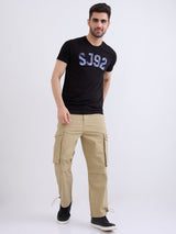Men Trouser Green Mid Rise