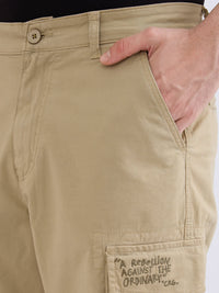 Men Trouser Green Mid Rise