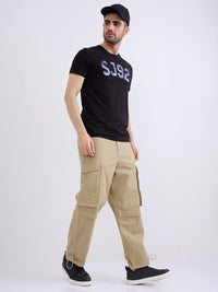 Men Trouser Green Mid Rise