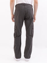 Men Trouser Relaxed Fit Grey Mid Rise