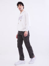 Men Trouser Relaxed Fit Grey Mid Rise