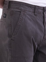 Men Trouser Relaxed Fit Grey Mid Rise
