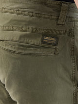 Men Trouser Relaxed Fit Green Mid Rise