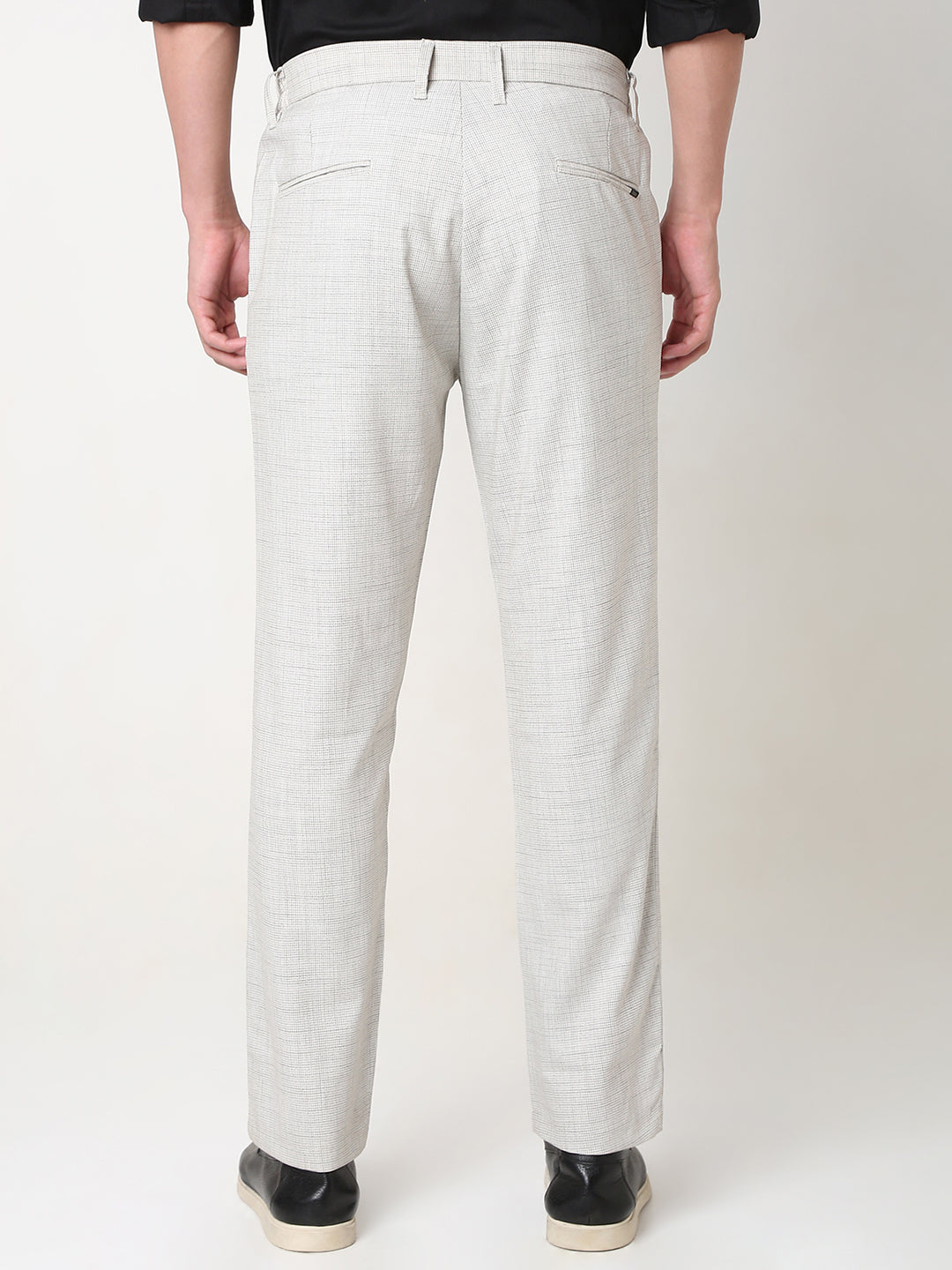 Spykar Grey Slim Fit Polyester Trouser For Men