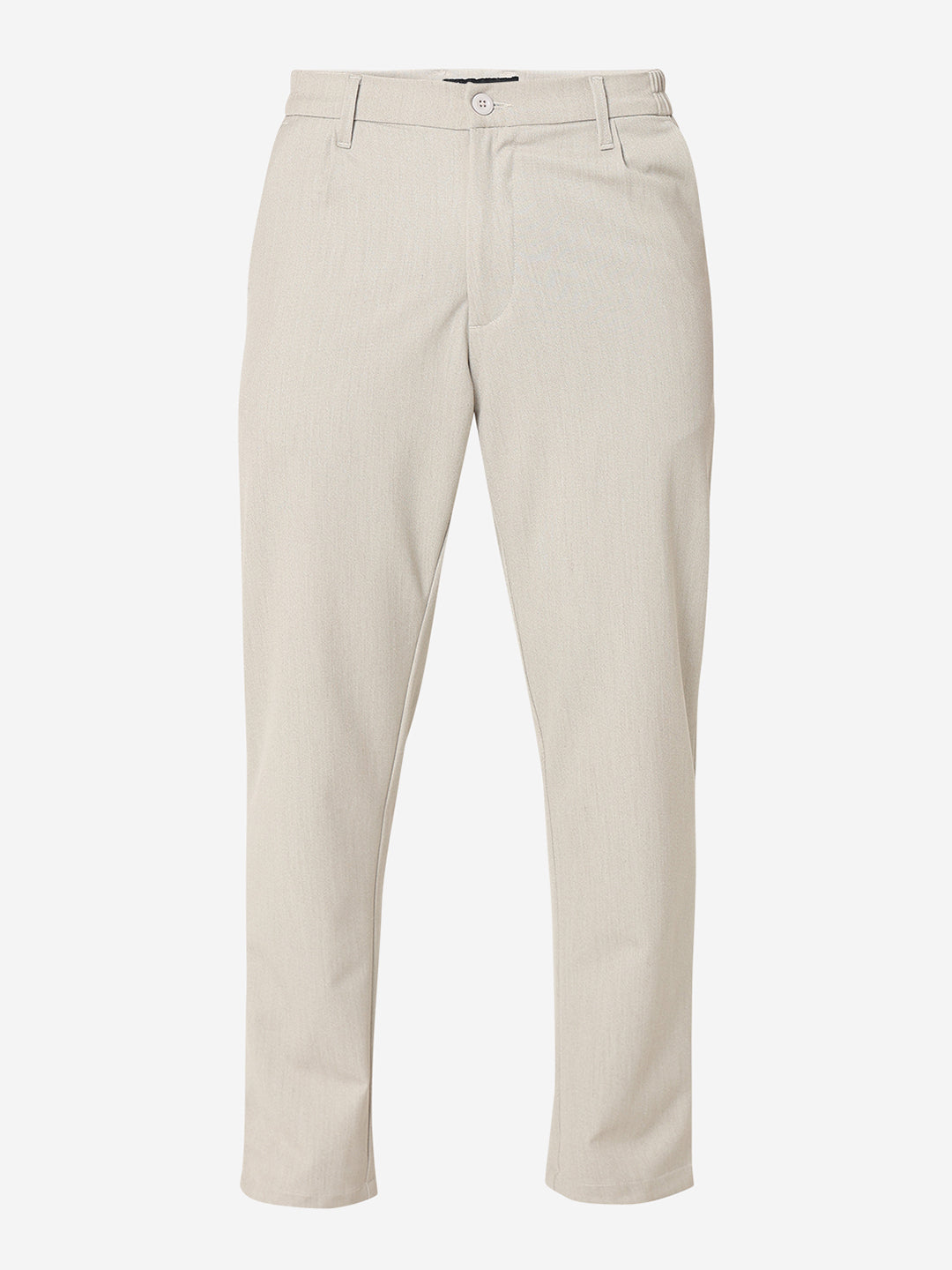 Spykar Beige Slim Fit Cotton Trouser For Men