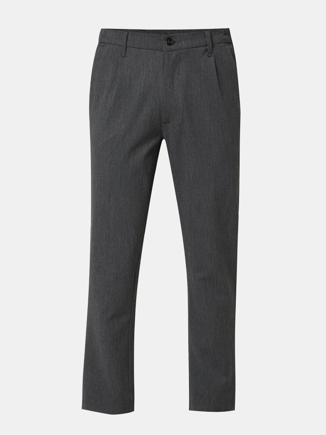 Spykar Grey Slim Fit Cotton Trouser For Men