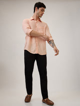 Spykar Slim Fit Mid Rise Black Casual Trouser For Men