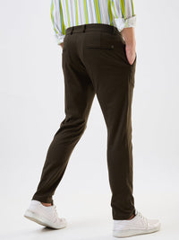 Men Cargo Slim Fit Green Mid Rise