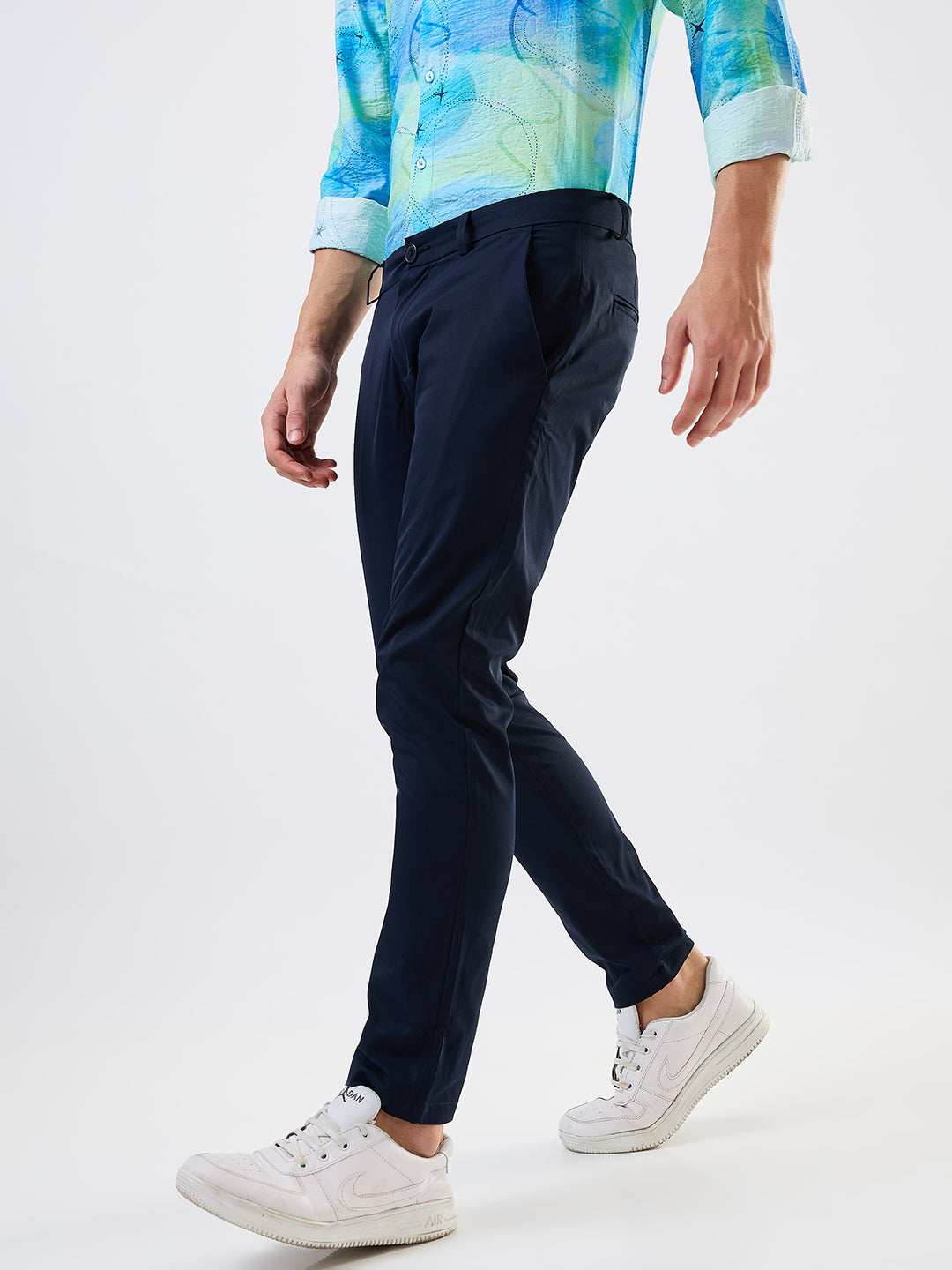 Spykar Blue Slim Fit Mid Rise Cargo For Men