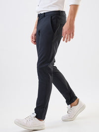 Men Cargo Slim Fit Grey Mid Rise