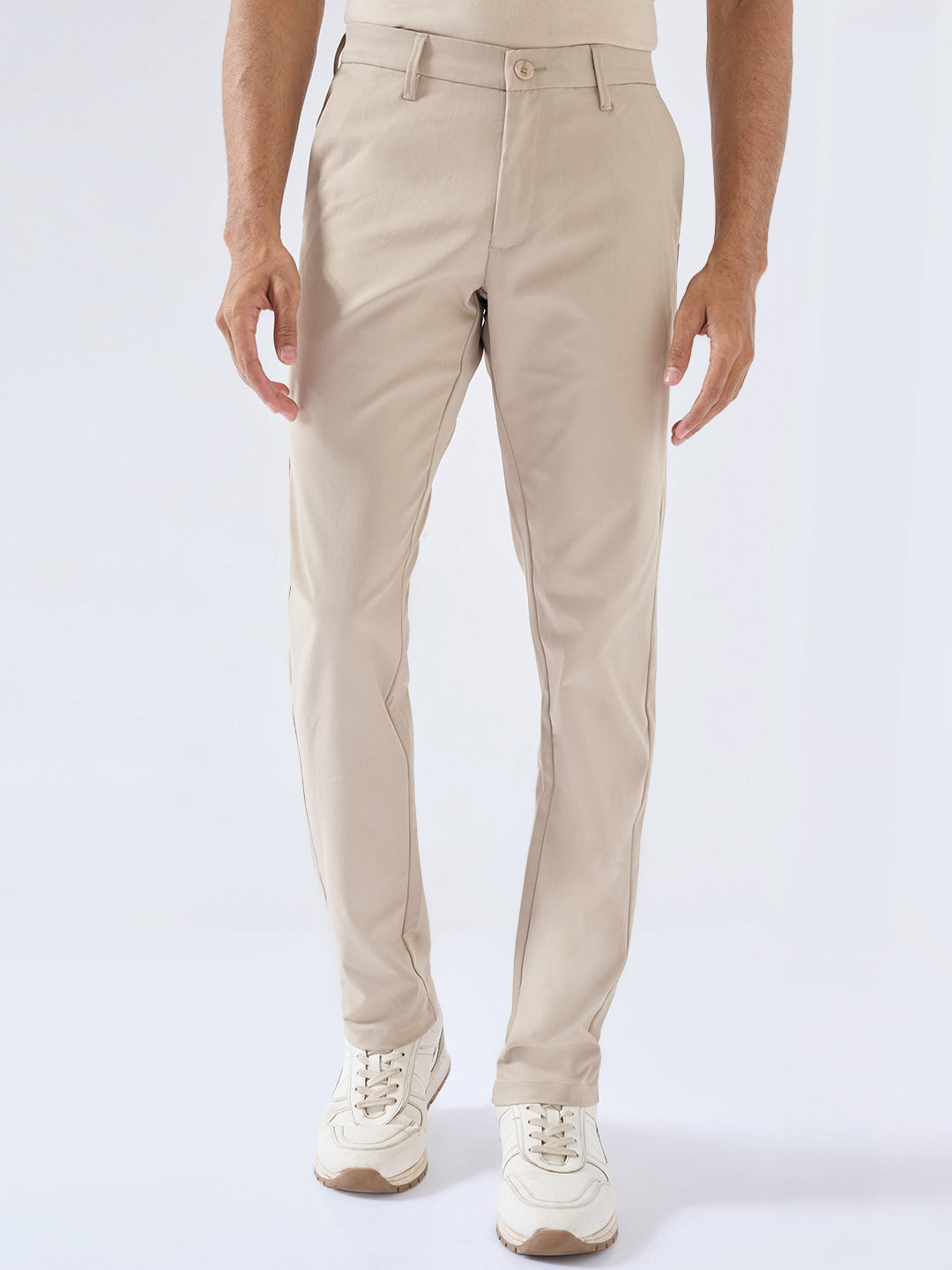Men New Rico Trouser Regular Fit Khaki Mid Rise