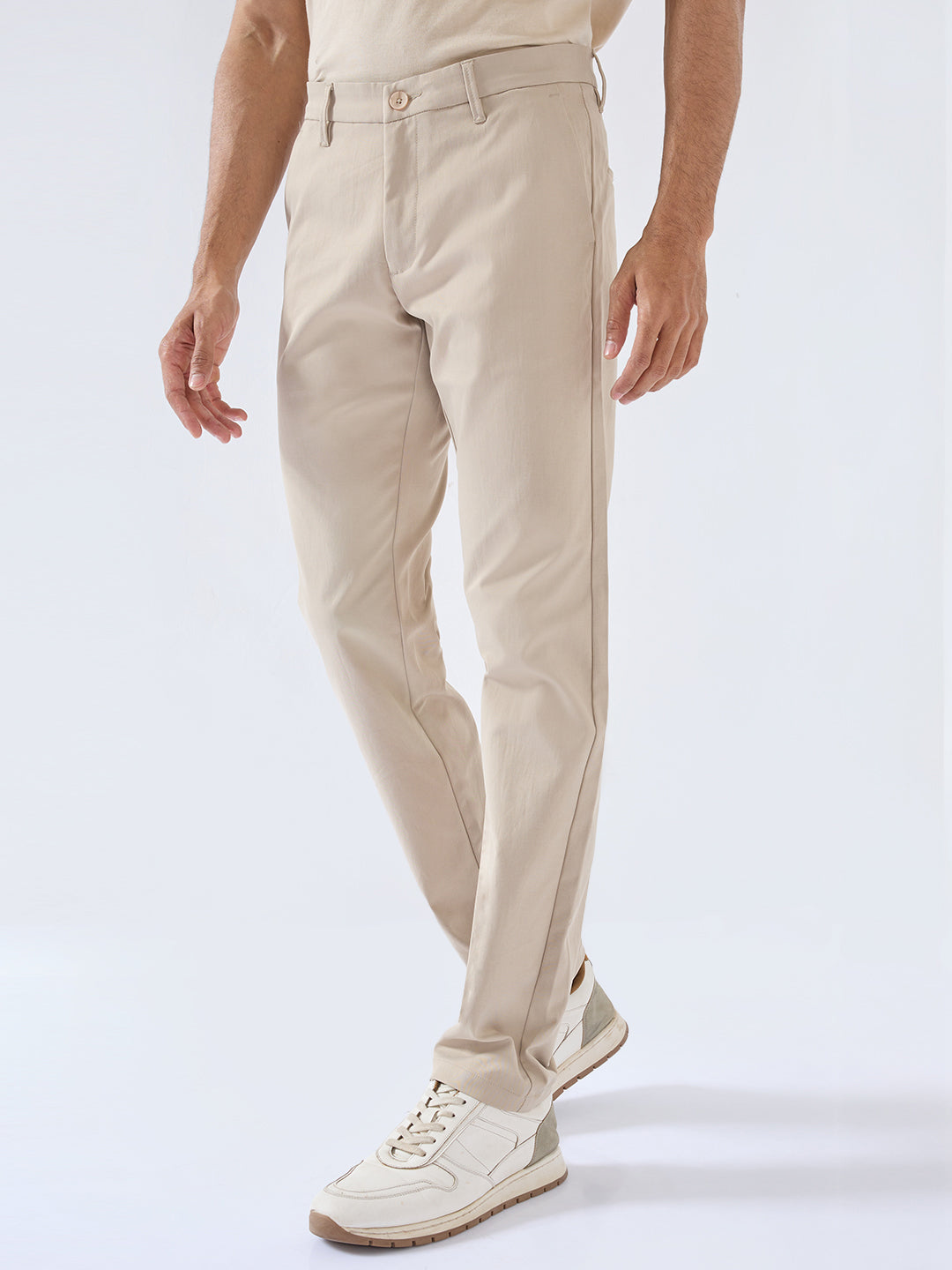 Men New Rico Trouser Regular Fit Khaki Mid Rise