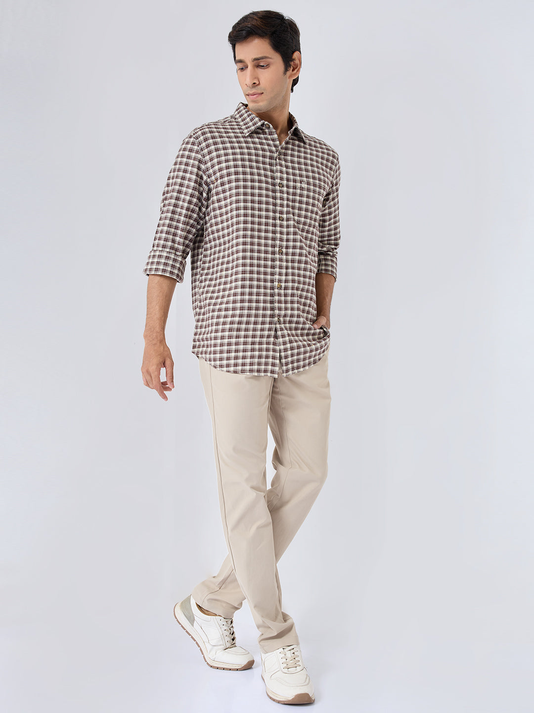 Men New Rico Trouser Regular Fit Khaki Mid Rise
