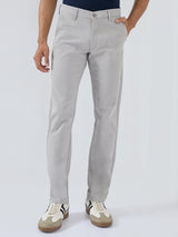 Men New Rico Trouser Regular Fit Light Grey Mid Rise
