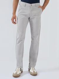 Men New Rico Trouser Regular Fit Light Grey Mid Rise