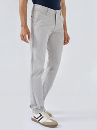 Men New Rico Trouser Regular Fit Light Grey Mid Rise