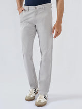 Men New Rico Trouser Regular Fit Light Grey Mid Rise