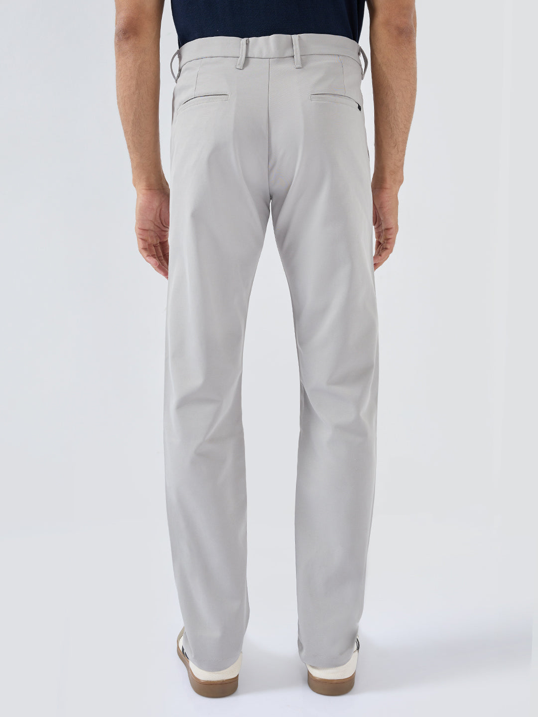 Men New Rico Trouser Regular Fit Light Grey Mid Rise