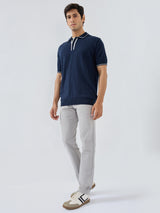 Men New Rico Trouser Regular Fit Light Grey Mid Rise