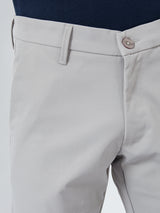 Men New Rico Trouser Regular Fit Light Grey Mid Rise