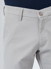 Men New Rico Trouser Regular Fit Light Grey Mid Rise