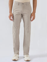 Men Trouser Regular Fit Green Mid Rise