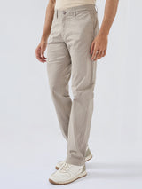 Men Trouser Regular Fit Green Mid Rise