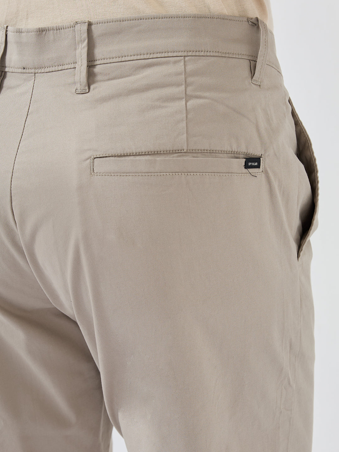 Men Trouser Regular Fit Green Mid Rise
