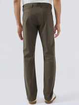 Men Trouser Regular Fit Olive Mid Rise