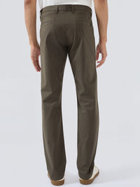 Men Trouser Regular Fit Olive Mid Rise