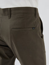 Men Trouser Regular Fit Olive Mid Rise