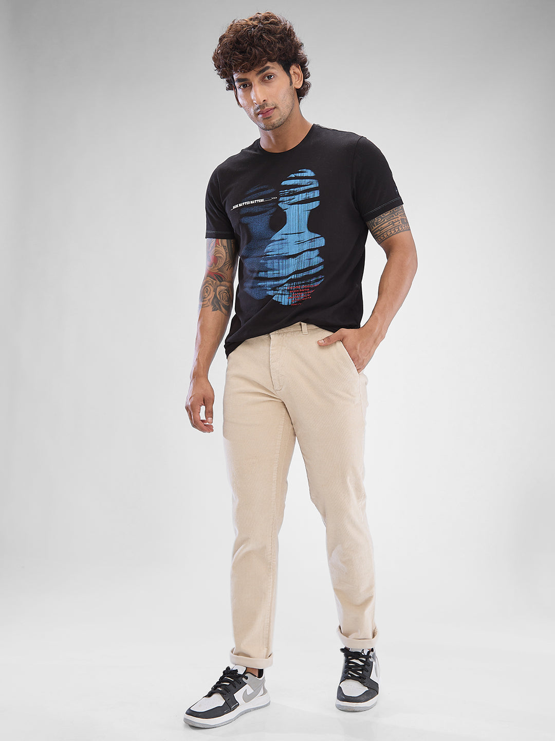 Men Trouser Regular Fit Mid Rise