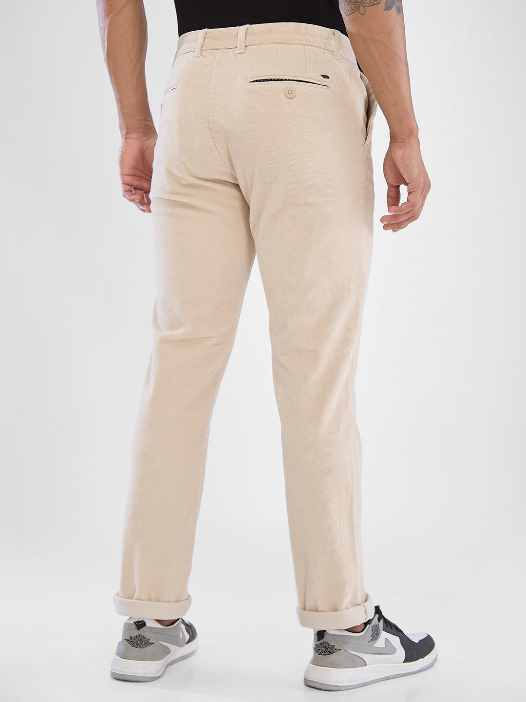 Spykar Men Regular Fit Mid-Rise Regular Formal Trousers