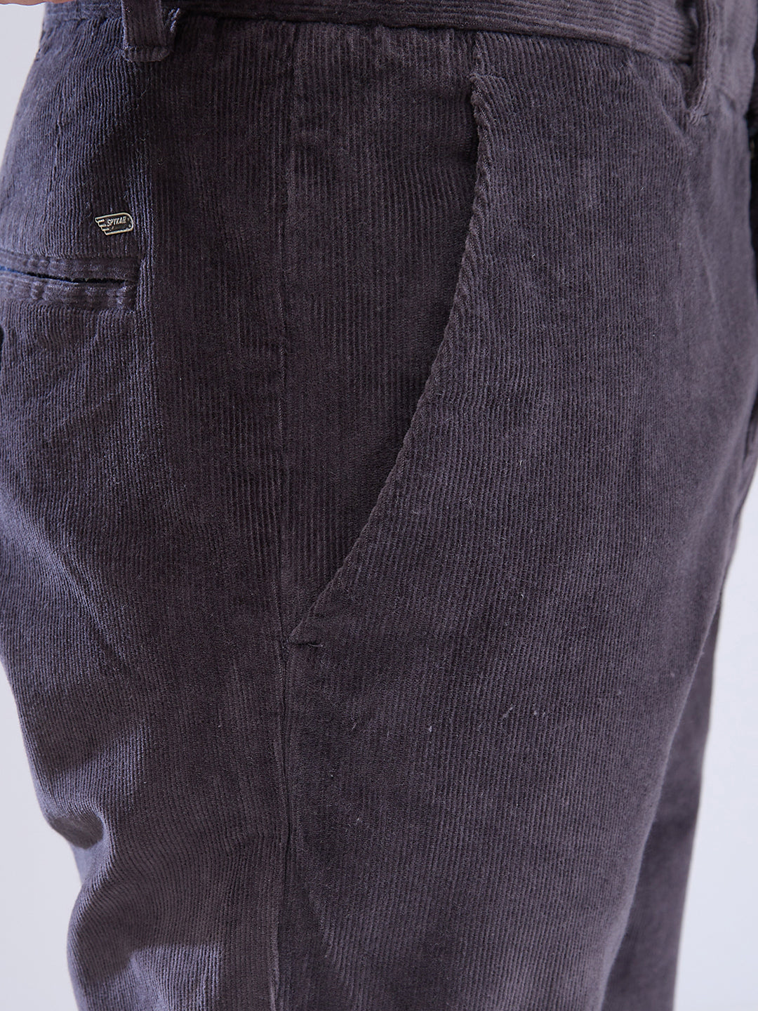 Spykar Charcoal Grey Trousers For Men