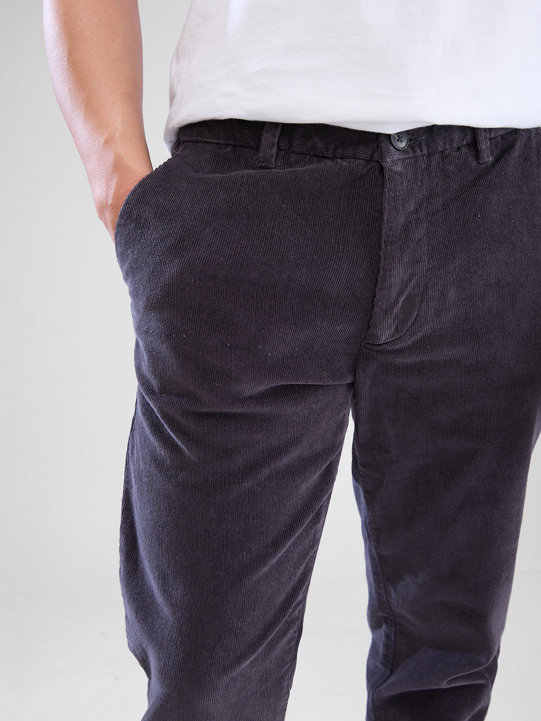 Spykar Charcoal Grey Trousers For Men