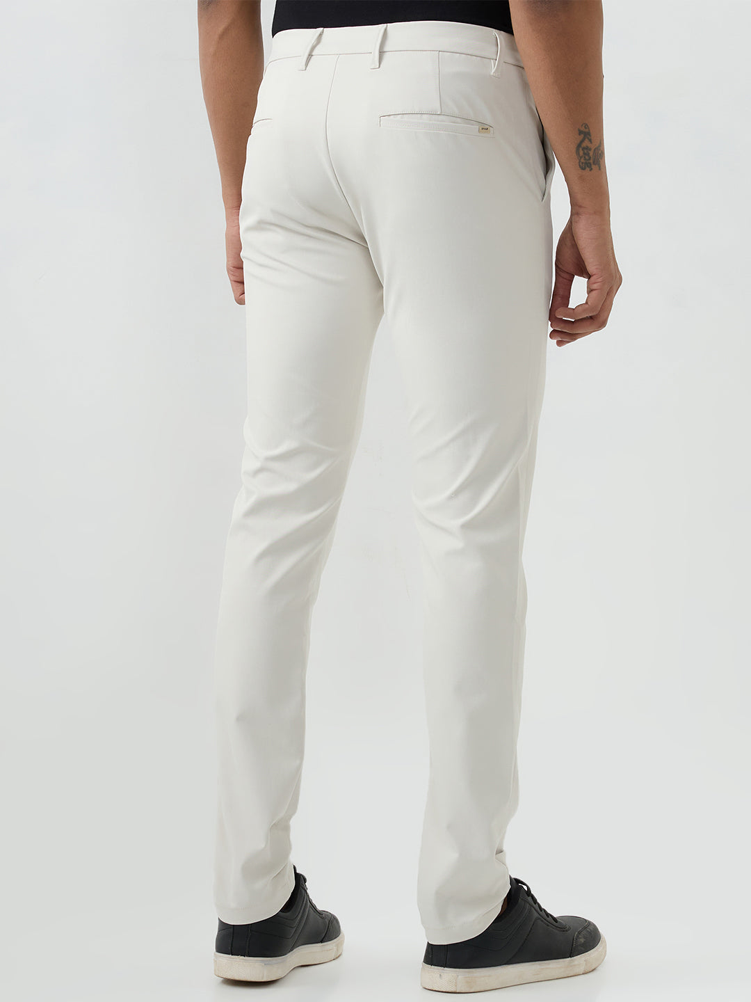 Men Trouser Beige Mid Rise