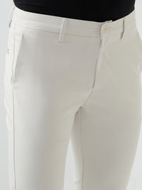 Men Trouser Beige Mid Rise