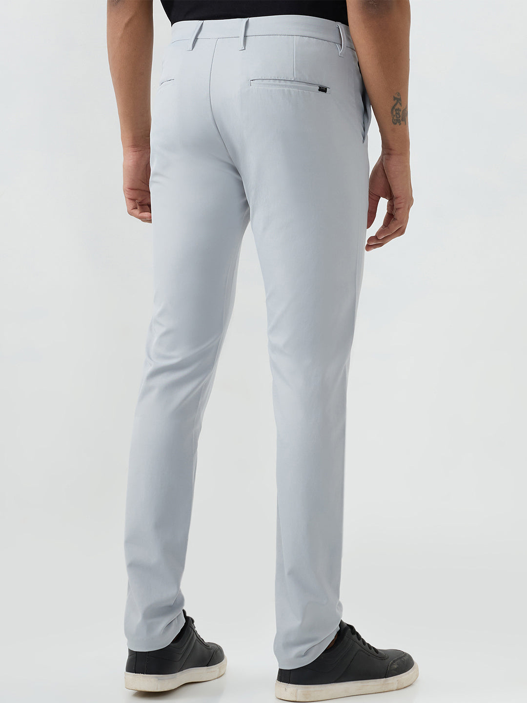 Men Trouser Grey Mid Rise