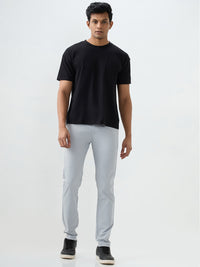 Men Trouser Grey Mid Rise