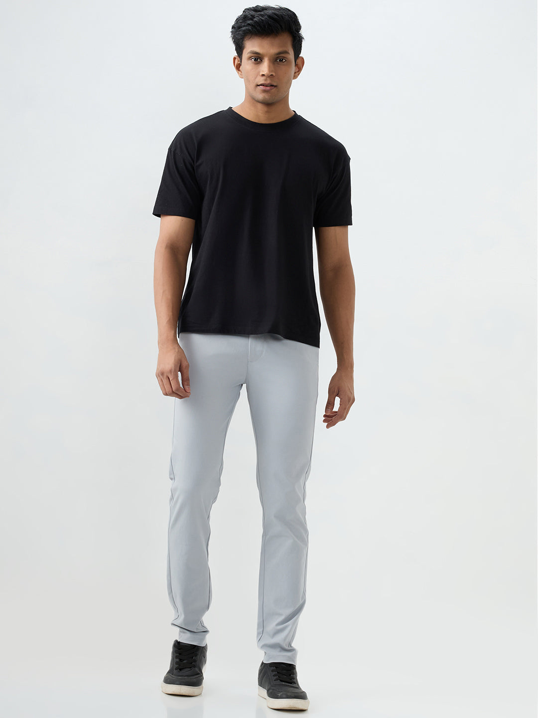 Men Trouser Grey Mid Rise