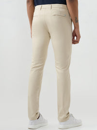Men Trouser Beige Mid Rise