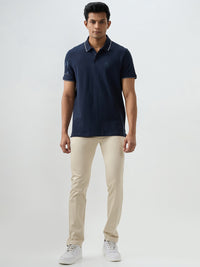 Men Trouser Beige Mid Rise