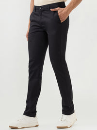 Men Trouser Black Mid Rise