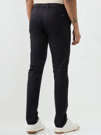 Men Trouser Black Mid Rise