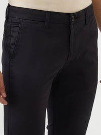 Men Trouser Black Mid Rise